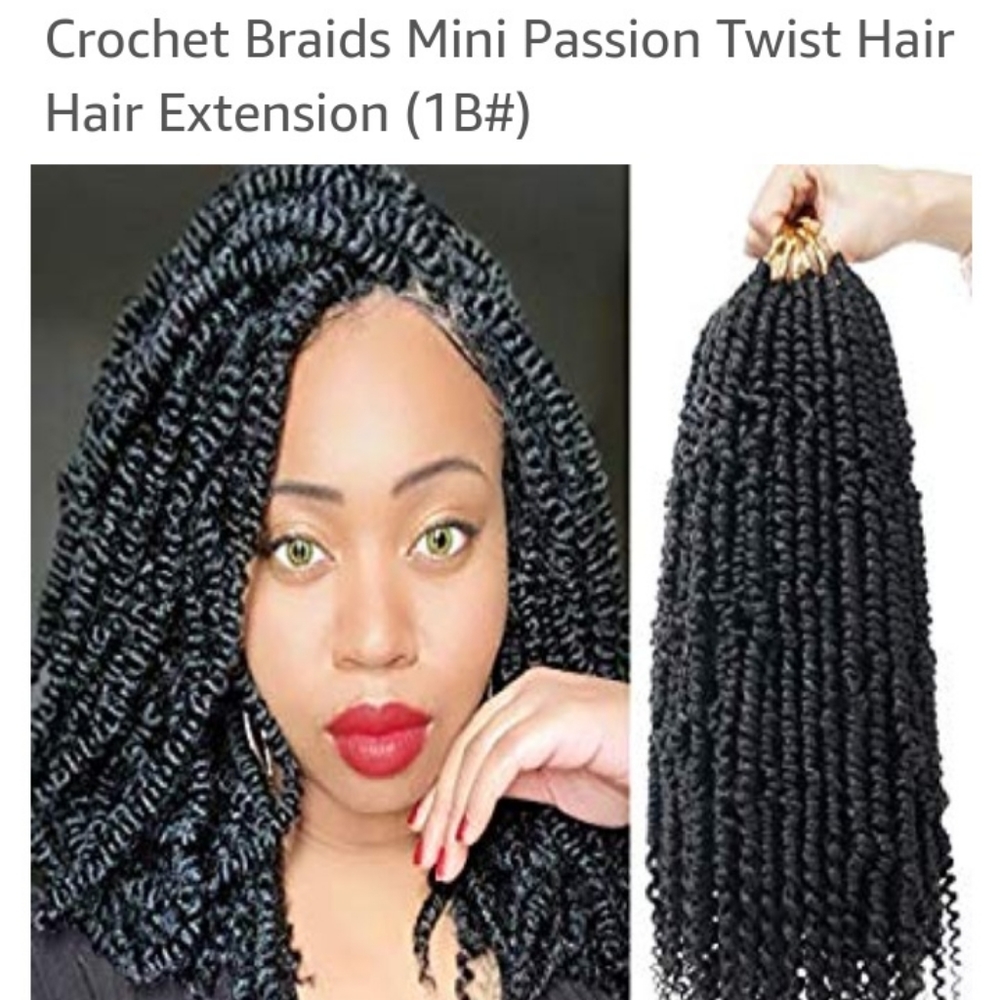 Bomb Twists hair extensions.